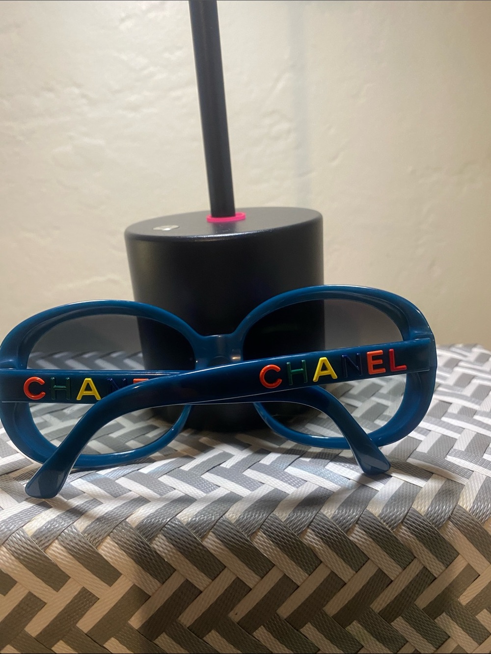 CHANEL Teal Oversized Round Frame Sunglasses - Picture 2 of 2